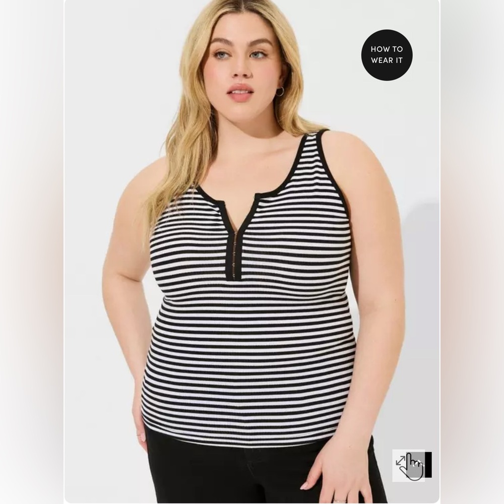 Torrid Super Soft Rib Hook And Eye Tank NWT